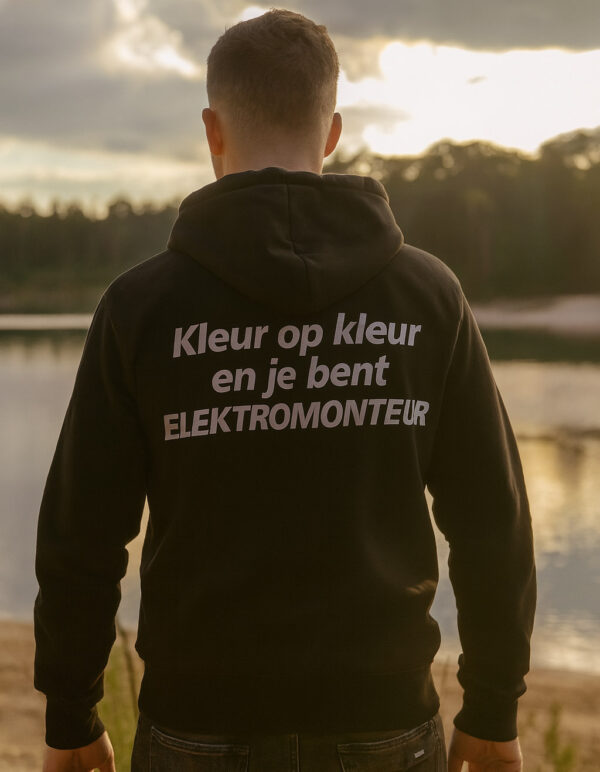 Atjoow Hoodie (kleur op kleur elektromonteur) Zwart - Afbeelding 4