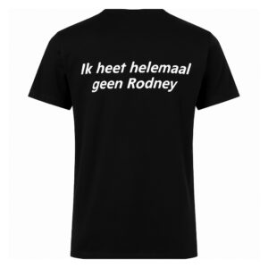 Atjoow T-shirt (ik heet helemaal geen rodney) Zwart