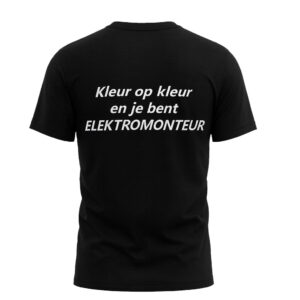 Atjoow T-shirt (kleur op kleur elektromonteur) Zwart
