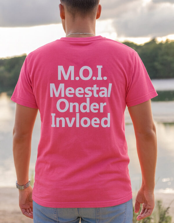 Atjoow T-shirt M.O.I. (Meestal Onder Invloed) Roze - Afbeelding 4