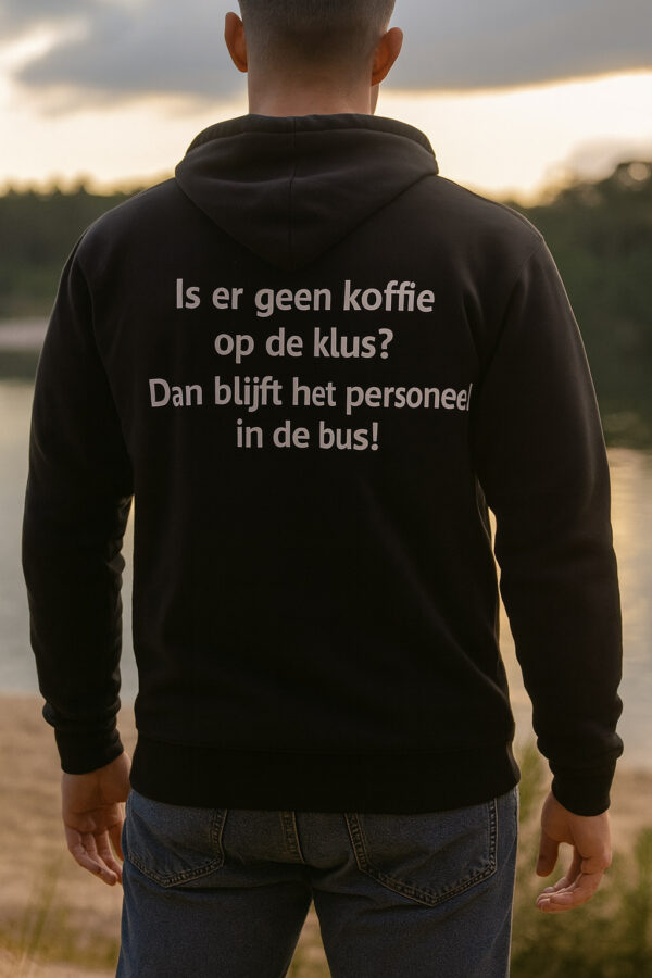 Atjoow Hoodie (Geen koffie op de klus) Zwart - Afbeelding 4