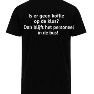 Atjoow T-shirt (Geen koffie op de klus) Zwart