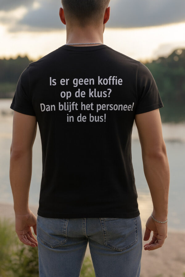 Atjoow T-shirt (Geen koffie op de klus) Zwart - Afbeelding 2