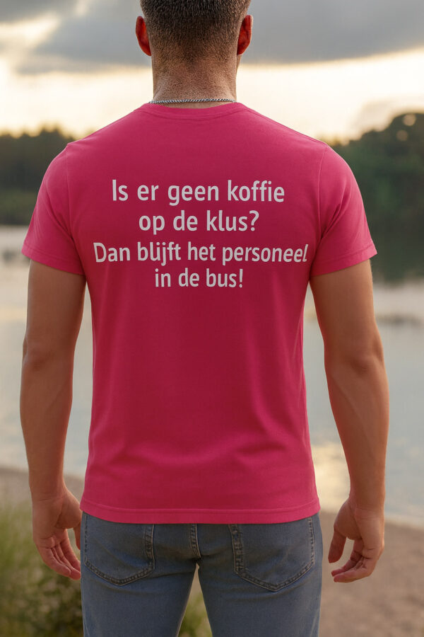 Atjoow T-shirt (Geen koffie op de klus) Roze - Afbeelding 2