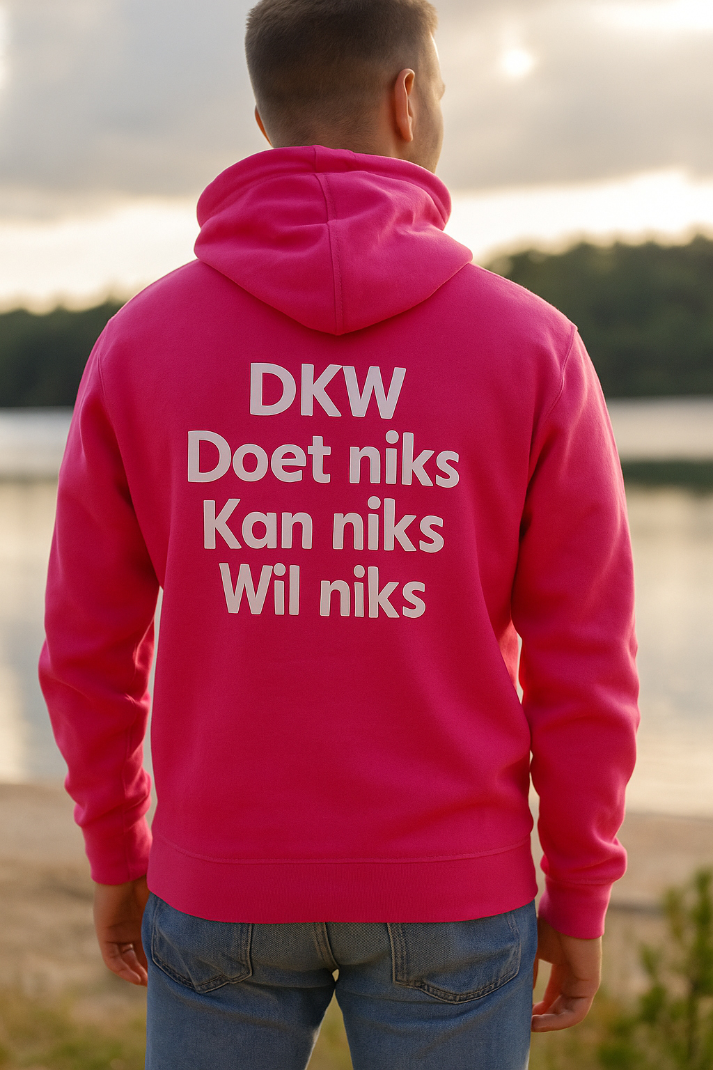 Atjoow Hoodie (DKW Doet Niks Kan Niks Wil Niks) Roze (Kindermaten) - Afbeelding 4