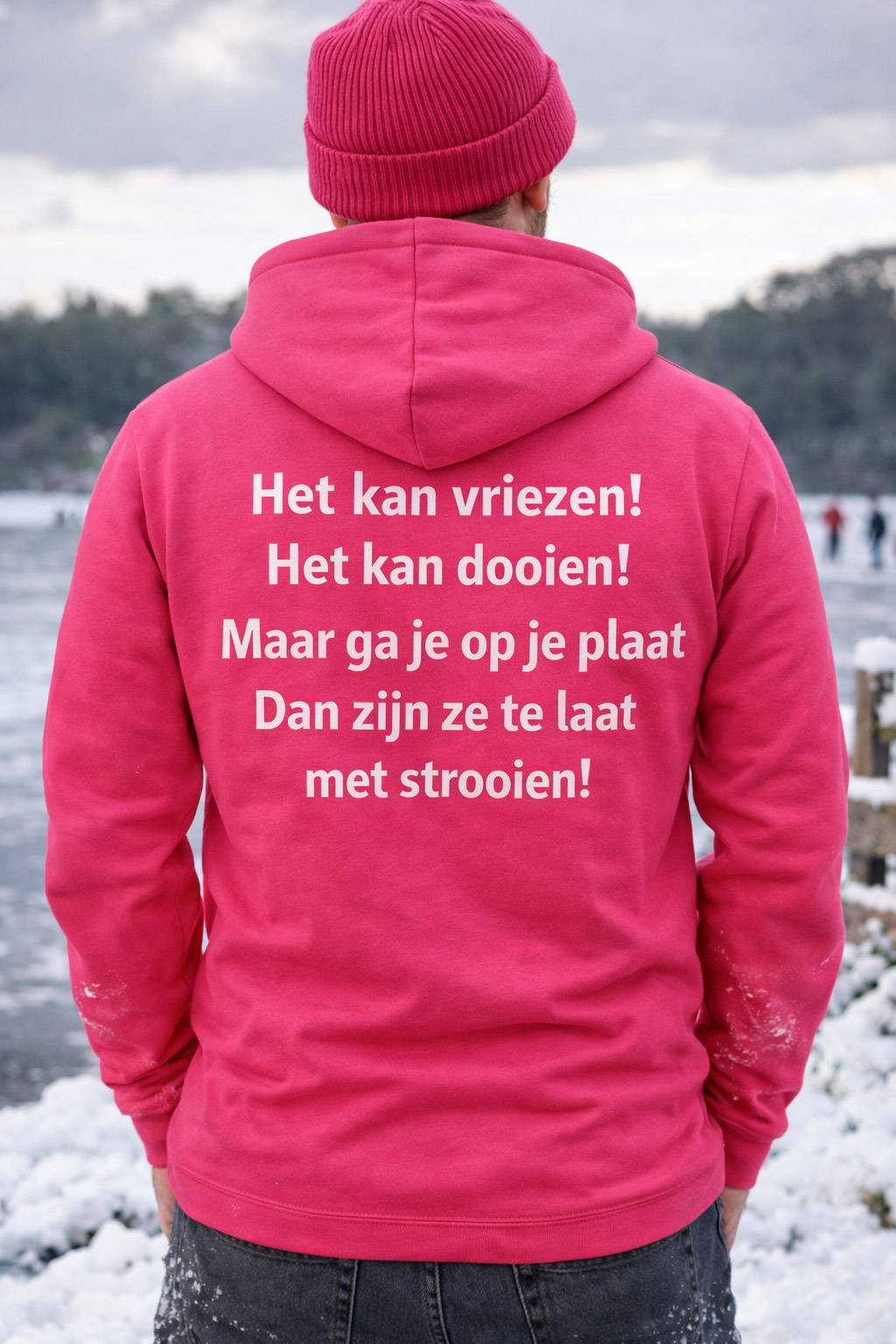 Atjoow Hoodie (Het kan vriezen, het kan dooien) Roze - Afbeelding 4
