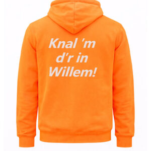 Atjoow Hoodie Oranje (Knal 'm d'r in Willem!)
